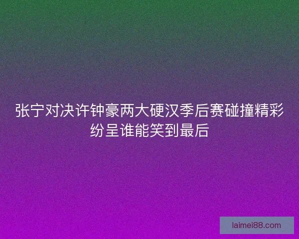 张宁对决许钟豪两大硬汉季后赛碰撞精彩纷呈谁能笑到最后 张宁对决许钟豪两大硬汉季后赛碰撞精彩纷呈谁能笑到最后